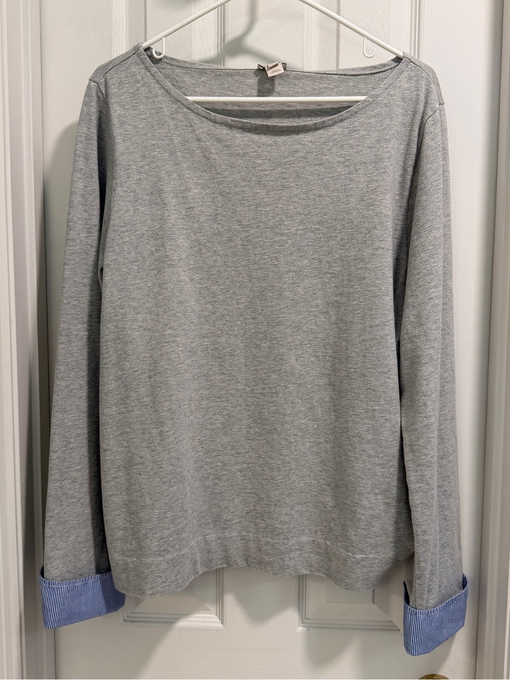 J. Crew Light Gray L/S cuff top size XL